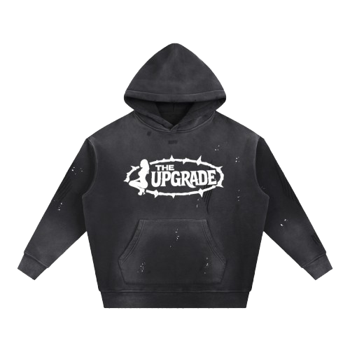 The Upgrade Vintage Washed Frayed Fleece Hoodie