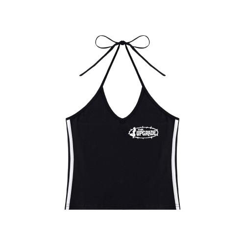 The Upgrade Women's Color Block Halter Crop Tank Top